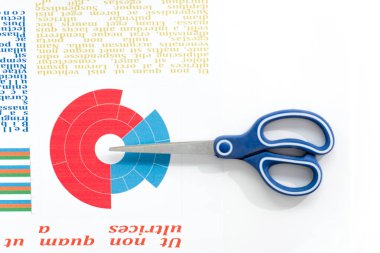 Scissors and business chart  clipart