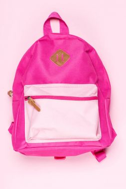 kid's pink schoolbag   clipart