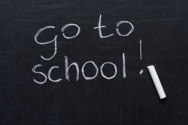 phrase go to school with piece of chalk clipart