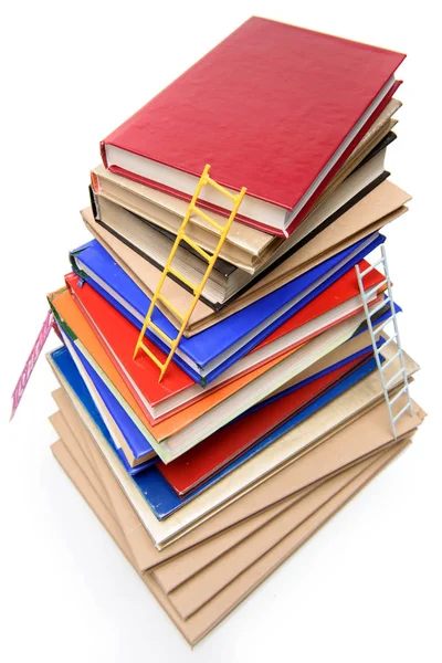 Stack of books with ladders — Stock Photo, Image