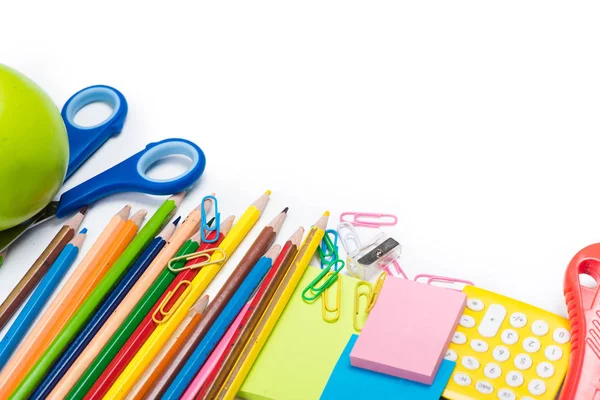 Escola colorida e material de escritório — Fotografia de Stock