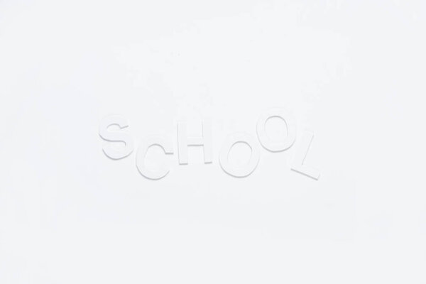 paper letters school on white
