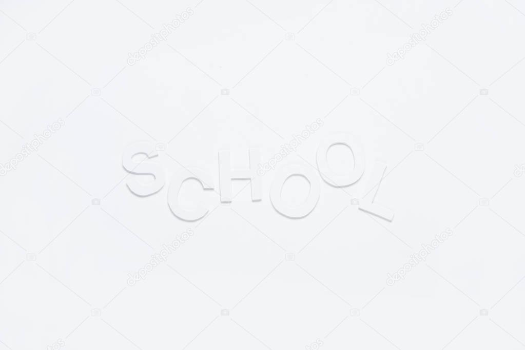 paper letters school on white