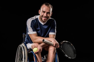 Tennis player in wheelchair  clipart