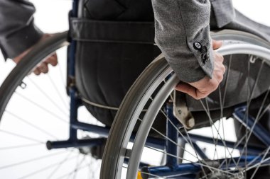 physically handicapped man on wheelchair