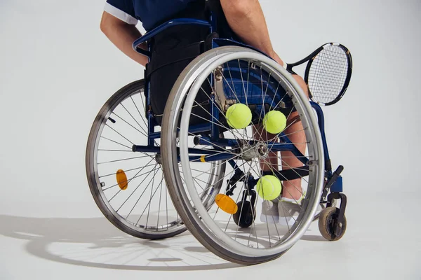 휠체어에서 테니스 선수 — 스톡 사진