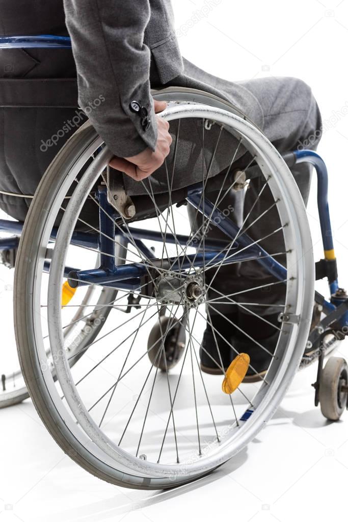 physically handicapped man on wheelchair