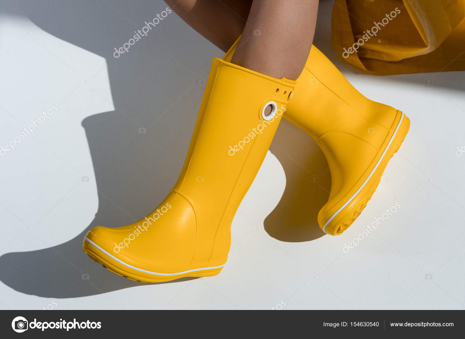 yellow rubber boots