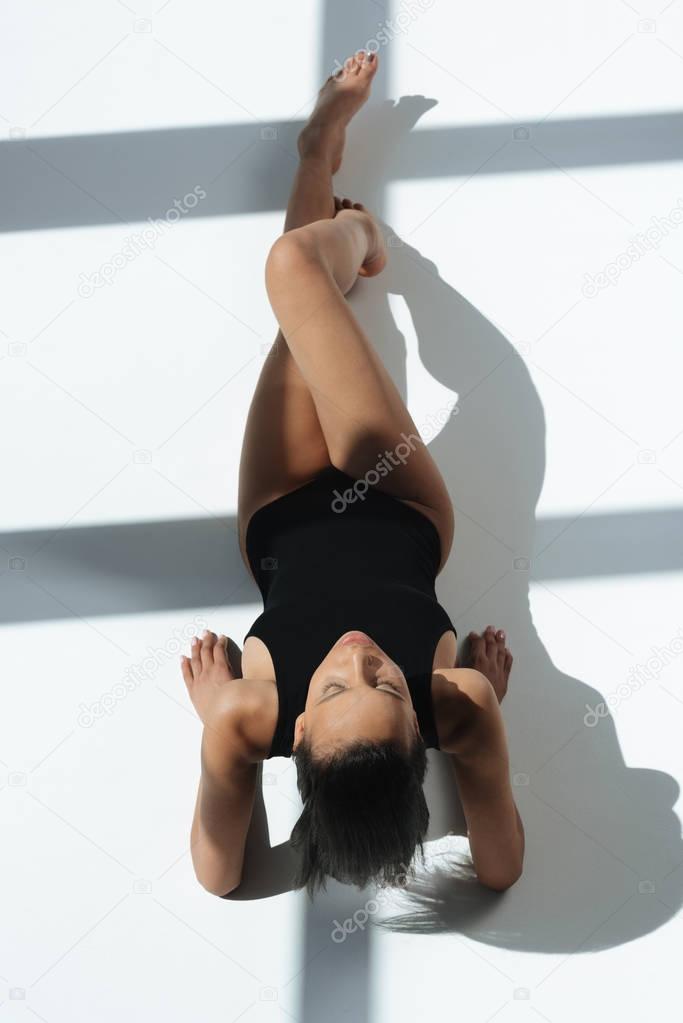 african american girl sunbathing