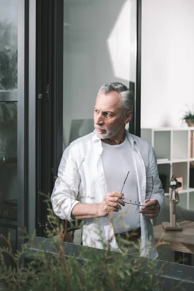 Geschäftsmann in der Nähe von Fenster im Büro — kostenloses Stockfoto