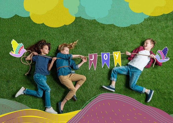 дети тянут канат
 