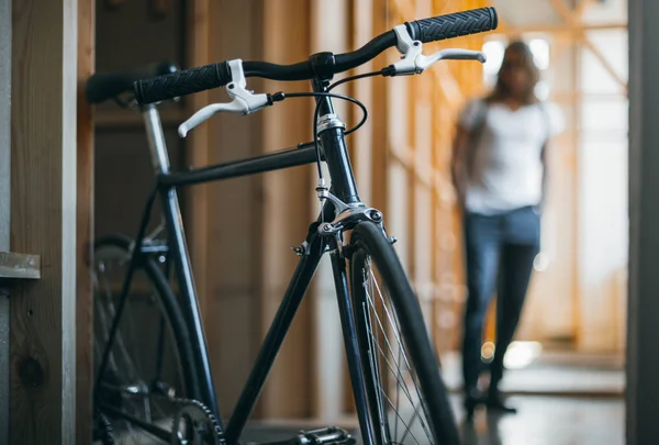 Black hipster bicycle — Stock Photo, Image