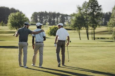 multiethnic golf players clipart