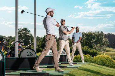 golfers playing golf clipart