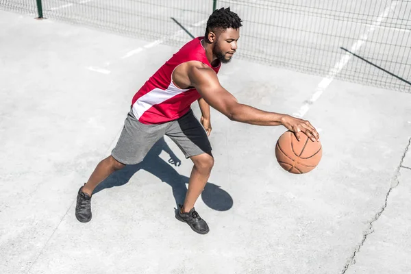 Pemutar Bola Basket Afrika Amerika — Stok Foto