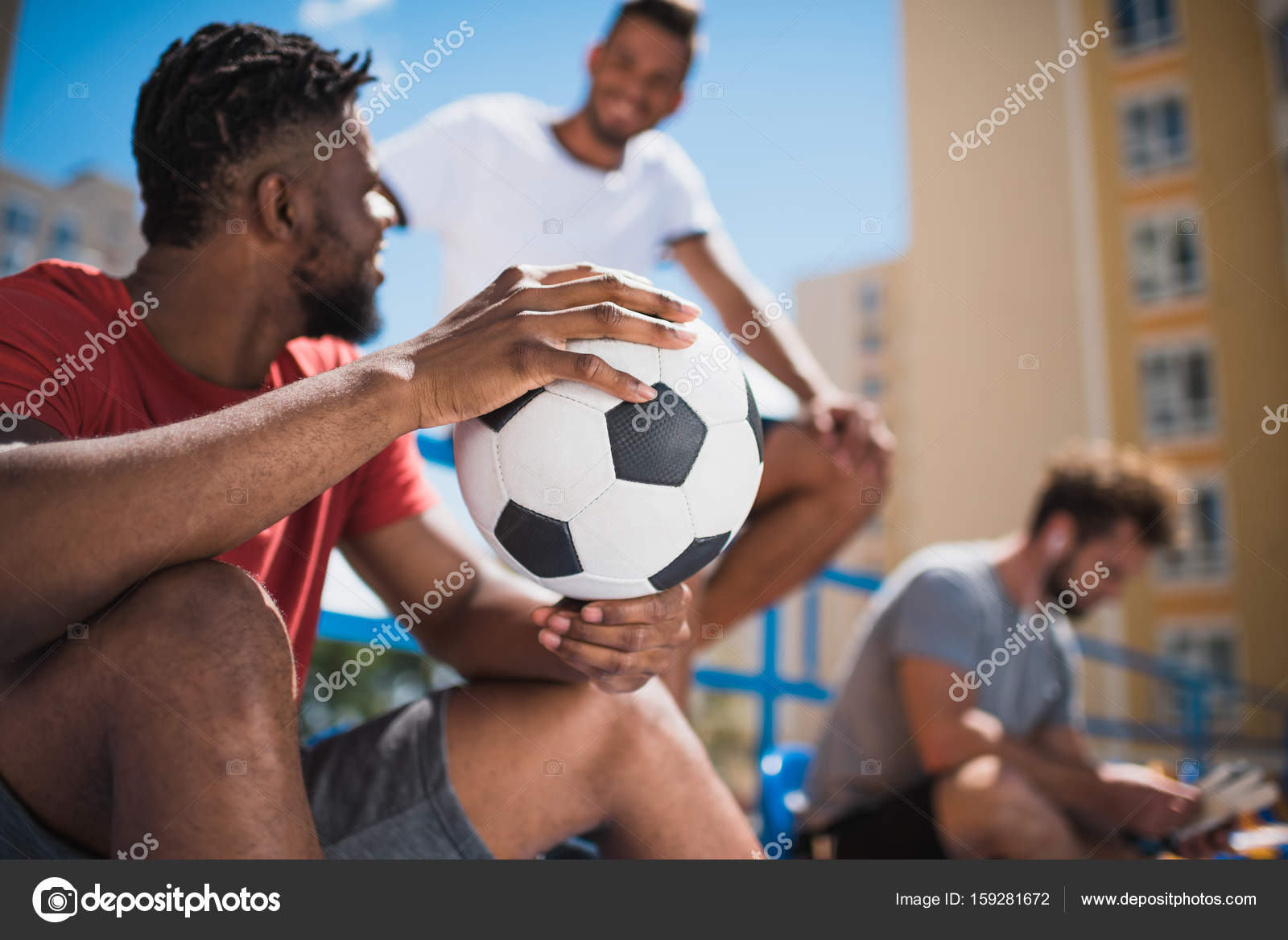African american man with ball — Stock Photo © ArturVerkhovetskiy