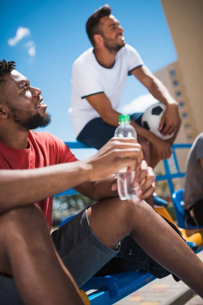 African american man on stadium — Stock Photo, Image