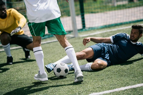 Multiethnic soccer players — Stock Photo, Image