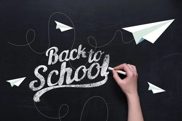 Hand writing back to school — Stock Photo, Image