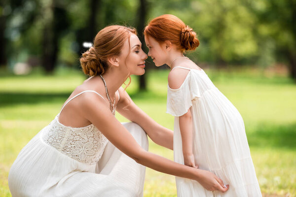 beautiful happy mother and daughter 