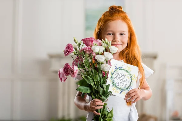 Girl with gifts on mothers day — Stock Photo, Image
