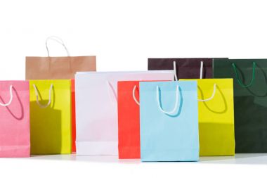 colorful shopping bags clipart