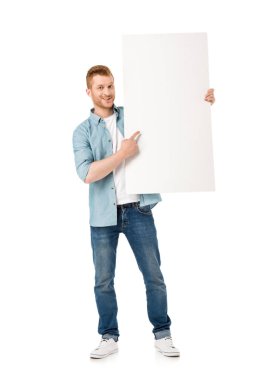 adam holding boş afiş