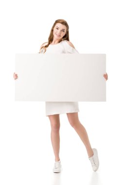 girl with placard clipart