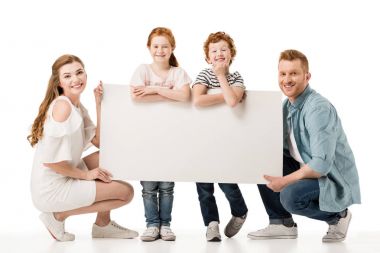 family with placard clipart