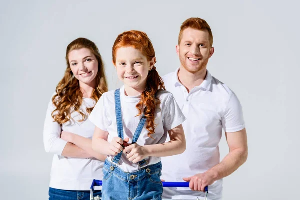 Beautiful happy redhead family — Stock Photo, Image