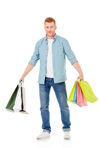 Uomo con shopping bags — Foto Stock