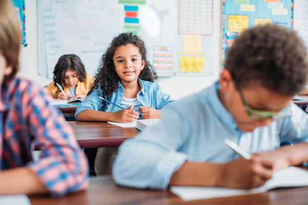 girl sitting in class