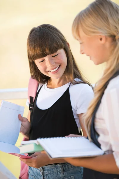 Adolescenti sorridenti con libri — Foto Stock