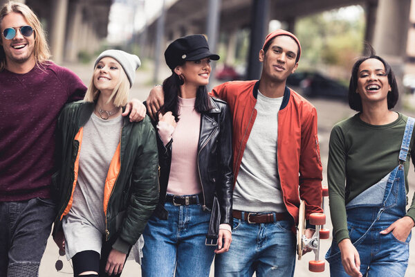 group of young stylish people