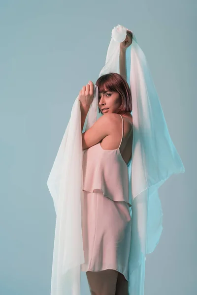 Girl posing with veil — Stock Photo, Image