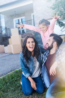 family having fun together clipart