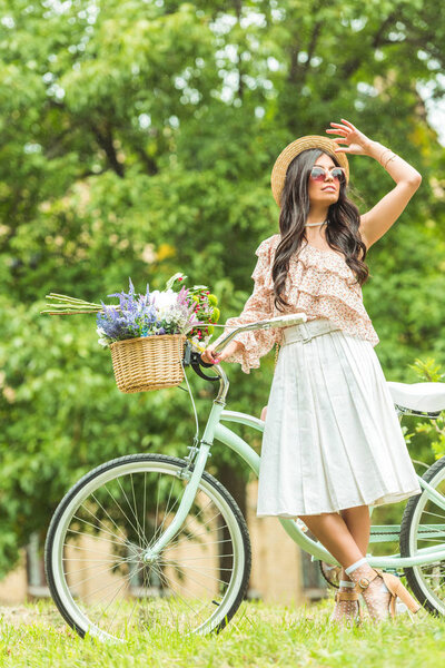 beautiful girl with bicycle