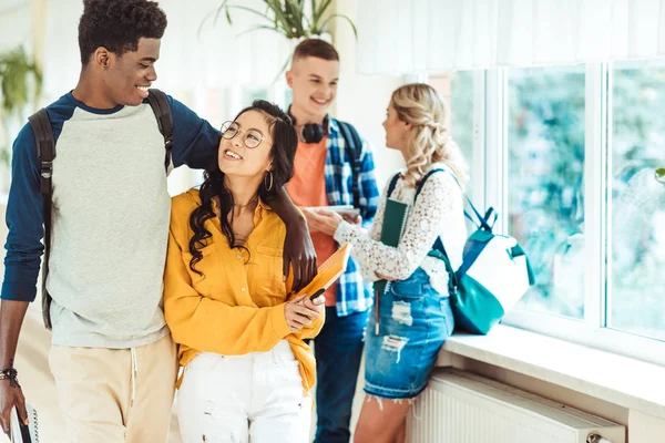 Students spending time in college hall — Stock Photo, Image