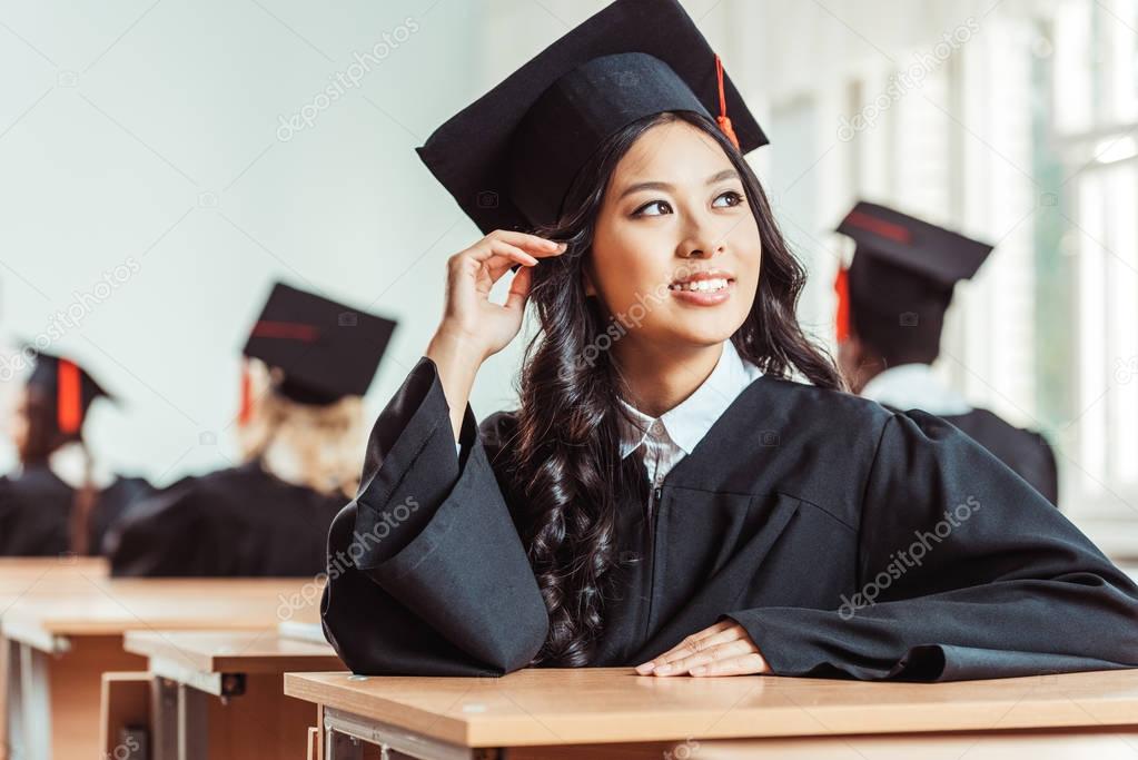 student girl in graduation costume