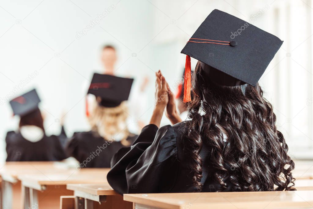 student girl in graduation hat