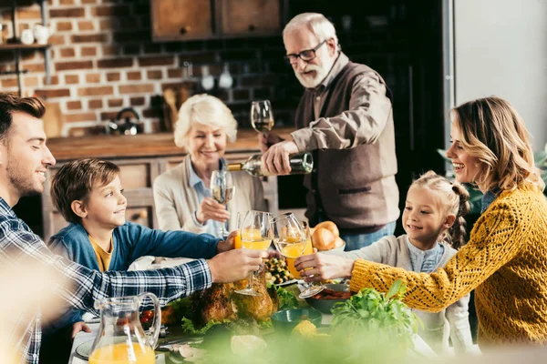 Family having holiday dinner — Stock Photo, Image