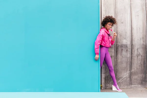 Stylish girl with popsicle — Stock Photo, Image