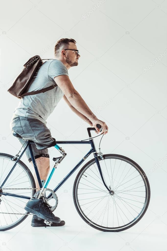 paralympic man on bicycle