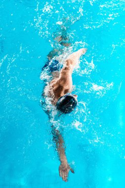 swimmer swimming in pool  clipart