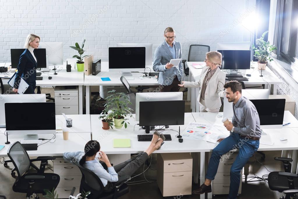 business colleagues working in office