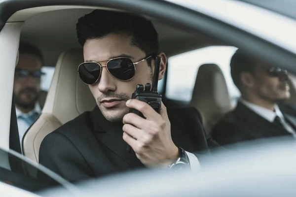 Bodyguard Sunglasses Talking Portable Radio — Stock Photo, Image