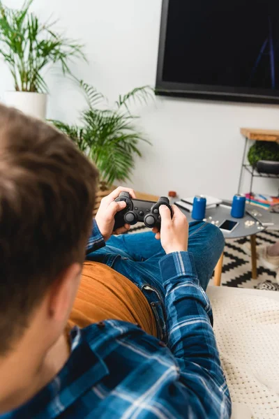 Cropped Image Teenager Playing Video Game — Stock Photo, Image