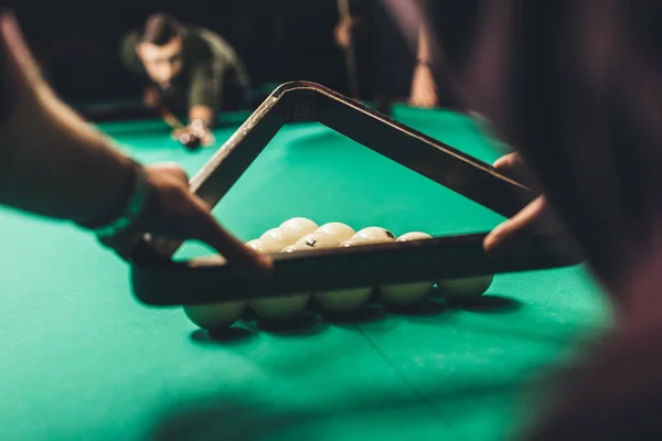 Cropped Image Men Company Playing Russian Pool — Stock Photo, Image