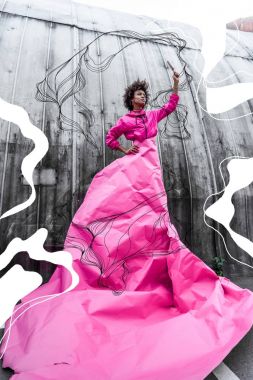 buzlu şeker moda çekimi için poz ile modeli