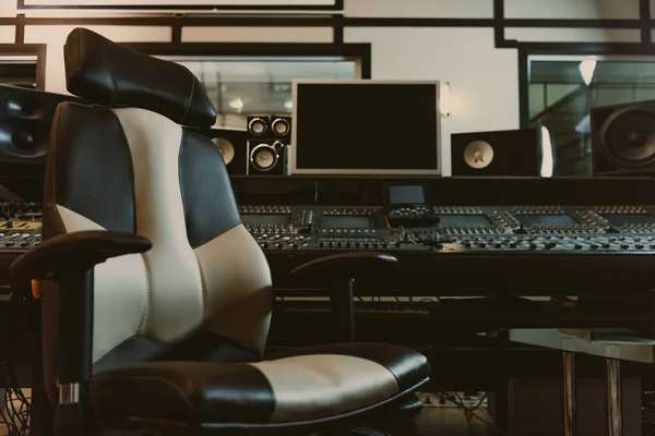 Armchair Front Graphic Equalizer Recording Studio — Stock Photo, Image